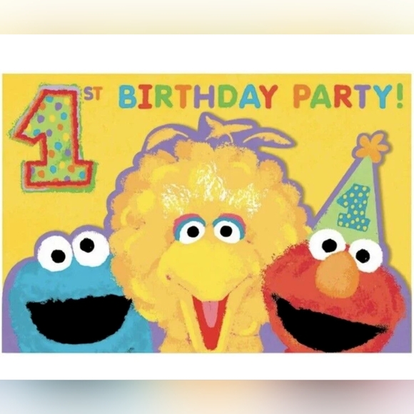 SESAME STREET 20 1st Birthday Invitation cards NWT - Picture 1 of 2